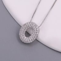 Simple Style Letter Copper Plating Inlay Zircon White Gold Plated Pendant Necklace sku image 15