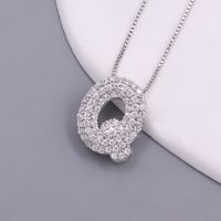Simple Style Letter Copper Plating Inlay Zircon White Gold Plated Pendant Necklace sku image 17