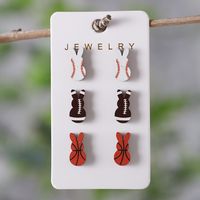Wholesale Jewelry Retro Rabbit Wood Ear Studs sku image 2