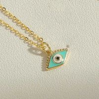 Simple Style Devil's Eye Tree Copper Enamel Plating Inlay Zircon 14k Gold Plated Pendant Necklace main image 6