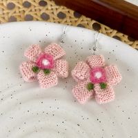 1 Pair Elegant Princess Cute Flower Yarn Drop Earrings main image 6