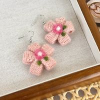 1 Pair Elegant Princess Cute Flower Yarn Drop Earrings main image 5