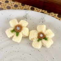 1 Pair Elegant Princess Cute Flower Yarn Drop Earrings main image 8