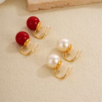 1 Pair Ig Style Elegant Simple Style Geometric Epoxy Plating Inlay Copper Pearl Ear Cuffs main image 1