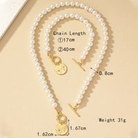 Elegant Glam Lady Heart Shape Arylic Imitation Pearl Alloy Plating 14k Gold Plated Women's Bracelets Necklace main image 7