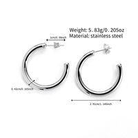 1 Pair Simple Style Classic Style Solid Color Polishing Stainless Steel Ear Studs main image 3