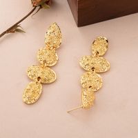 1 Pair Elegant Vintage Style Irregular Oval Pleated Copper 18k Gold Plated Drop Earrings main image 5