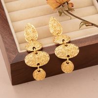 1 Pair Elegant Vintage Style Irregular Oval Pleated Copper 18k Gold Plated Drop Earrings main image 1