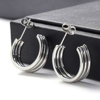 1 Pair Simple Style Classic Style Solid Color Polishing Stainless Steel Ear Studs sku image 2
