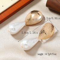 1 Pair Luxurious Wedding Bridal Water Droplets Plating Inlay Alloy Artificial Pearls Gold Plated Drop Earrings sku image 4