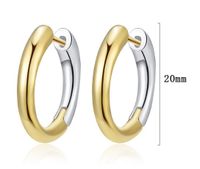 1 Pair Casual Color Block Plating Sterling Silver 24k Gold Plated White Gold Plated Earrings main image 2