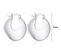 1 Pair Casual Solid Color Sterling Silver White Gold Plated Earrings main image 2