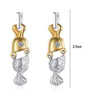 1 Pair Casual Color Block Plating Inlay Sterling Silver Zircon 24k Gold Plated White Gold Plated Drop Earrings main image 2
