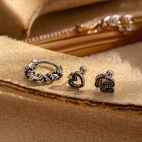 1 Piece French Style Simple Style Korean Style Heart Shape Butterfly Twist Inlay Copper Zircon Earrings main image 5
