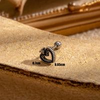 1 Piece French Style Simple Style Korean Style Heart Shape Butterfly Twist Inlay Copper Zircon Earrings sku image 1