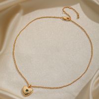 Elegant Original Design Retro Triangle Human Face Heart Shape Copper Plating Inlay Freshwater Pearl Zircon 18k Gold Plated Pendant Necklace main image 9