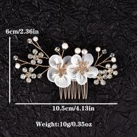 Women's Simple Style Classic Style Solid Color Alloy Inlay Rhinestones Pearl Hair Combs main image 2