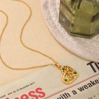 304 Stainless Steel K Gold Plated IG Style Simple Style Plating Inlay Heart Shape Turquoise Necklace Pendant main image 7