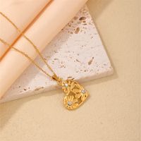 304 Stainless Steel K Gold Plated IG Style Simple Style Plating Inlay Heart Shape Turquoise Necklace Pendant main image 8