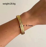 Stainless Steel 18K Gold Plated Casual Solid Color Bangle sku image 2
