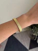Stainless Steel 18K Gold Plated Casual Solid Color Bangle main image 4