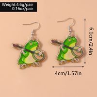 1 Pair Cute Frog Alloy Plastic Drop Earrings main image 3