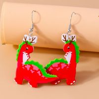 1 Paire Mignon Dessin Animé Dinosaure Alliage Plastique Boucles D'oreilles main image 9