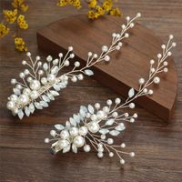 Women's Simple Style Solid Color Alloy Inlay Rhinestones Pearl Hair Clip sku image 1