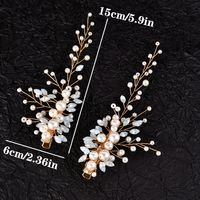 Women's Simple Style Solid Color Alloy Inlay Rhinestones Pearl Hair Clip main image 2