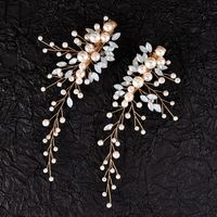 Women's Simple Style Solid Color Alloy Inlay Rhinestones Pearl Hair Clip main image 4