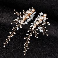 Women's Simple Style Solid Color Alloy Inlay Rhinestones Pearl Hair Clip sku image 2