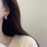 1 Pair Pastoral Leaf Plating Alloy Gold Plated Silver Plated Ear Studs main image 5