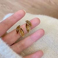 1 Pair Pastoral Leaf Plating Alloy Gold Plated Silver Plated Ear Studs main image 1