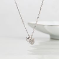 Simple Style Heart Shape Sterling Silver Zircon Pendant Necklace In Bulk main image 6
