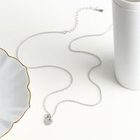 Simple Style Heart Shape Sterling Silver Zircon Pendant Necklace In Bulk main image 8