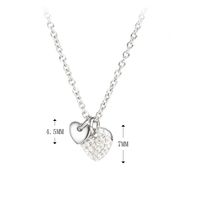 Simple Style Heart Shape Sterling Silver Zircon Pendant Necklace In Bulk main image 3