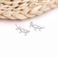 1 Pair Simple Style Flower Inlay Sterling Silver Gem Ear Studs main image 6