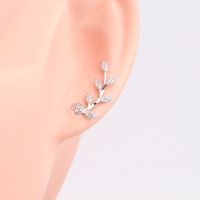 1 Pair Simple Style Flower Inlay Sterling Silver Gem Ear Studs main image 5