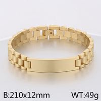 Casual Retro Solid Color Titanium Steel 18K Gold Plated Bracelets In Bulk sku image 8