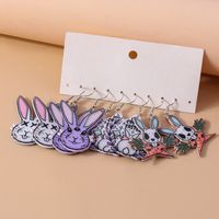 1 Pair Funny Rabbit Spider Web Alloy Plastic Drop Earrings main image 3