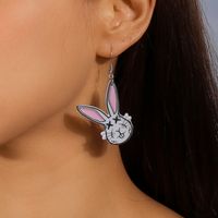 1 Pair Funny Rabbit Spider Web Alloy Plastic Drop Earrings main image 7