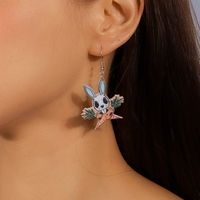 1 Pair Funny Rabbit Spider Web Alloy Plastic Drop Earrings main image 4