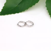 1 Pair Simple Style Solid Color Inlay Sterling Silver Zircon Earrings main image 6