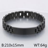 Casual Retro Solid Color Titanium Steel 18K Gold Plated Bracelets In Bulk sku image 9