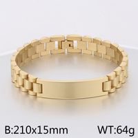 Casual Retro Solid Color Titanium Steel 18K Gold Plated Bracelets In Bulk sku image 10