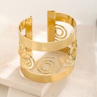 Exaggerated Luxurious Spiral Stripe Copper Hollow Out Bangle main image 5