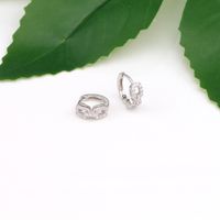 1 Pair Simple Style Solid Color Inlay Sterling Silver Gem Earrings main image 6