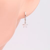1 Pair Simple Style Star Plating Sterling Silver 18k Gold Plated Drop Earrings main image 4