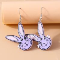 1 Pair Funny Rabbit Spider Web Alloy Plastic Drop Earrings sku image 4