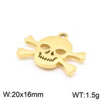 1 Piece Stainless Steel 18K Gold Plated Skull main image 2